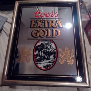 Vintage Coors Extra Gold 21x17 inch beer mirror